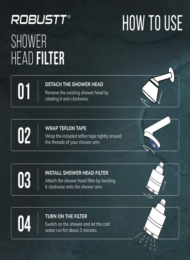 روبوست فلتر دش فونتان إكس المتين مع رأس دش | قطر 4 بوصات | مُنعم مياه عسرة من 15 مرحلة للاستحمام والمنزل | يقلل من تساقط الشعر وجفاف البشرة | يزيل الكلور والشوائب والروائح الكريهة - Image 2